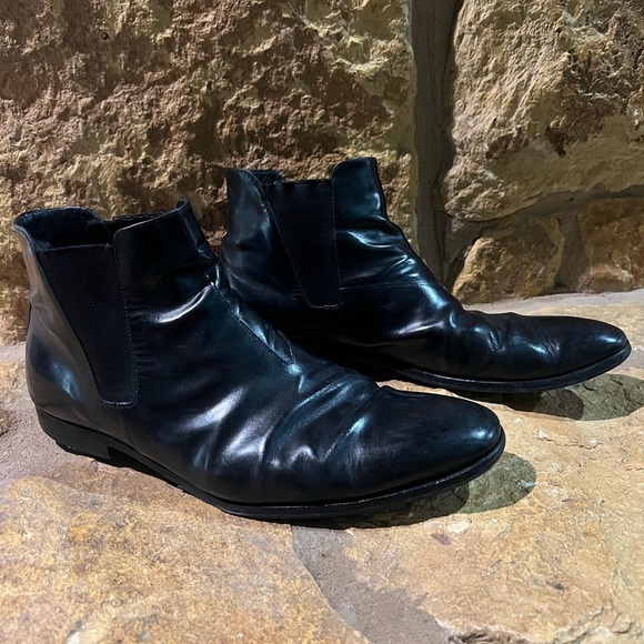 Prada Men's Black Leather Ankle Boots - Picture 2 of 7